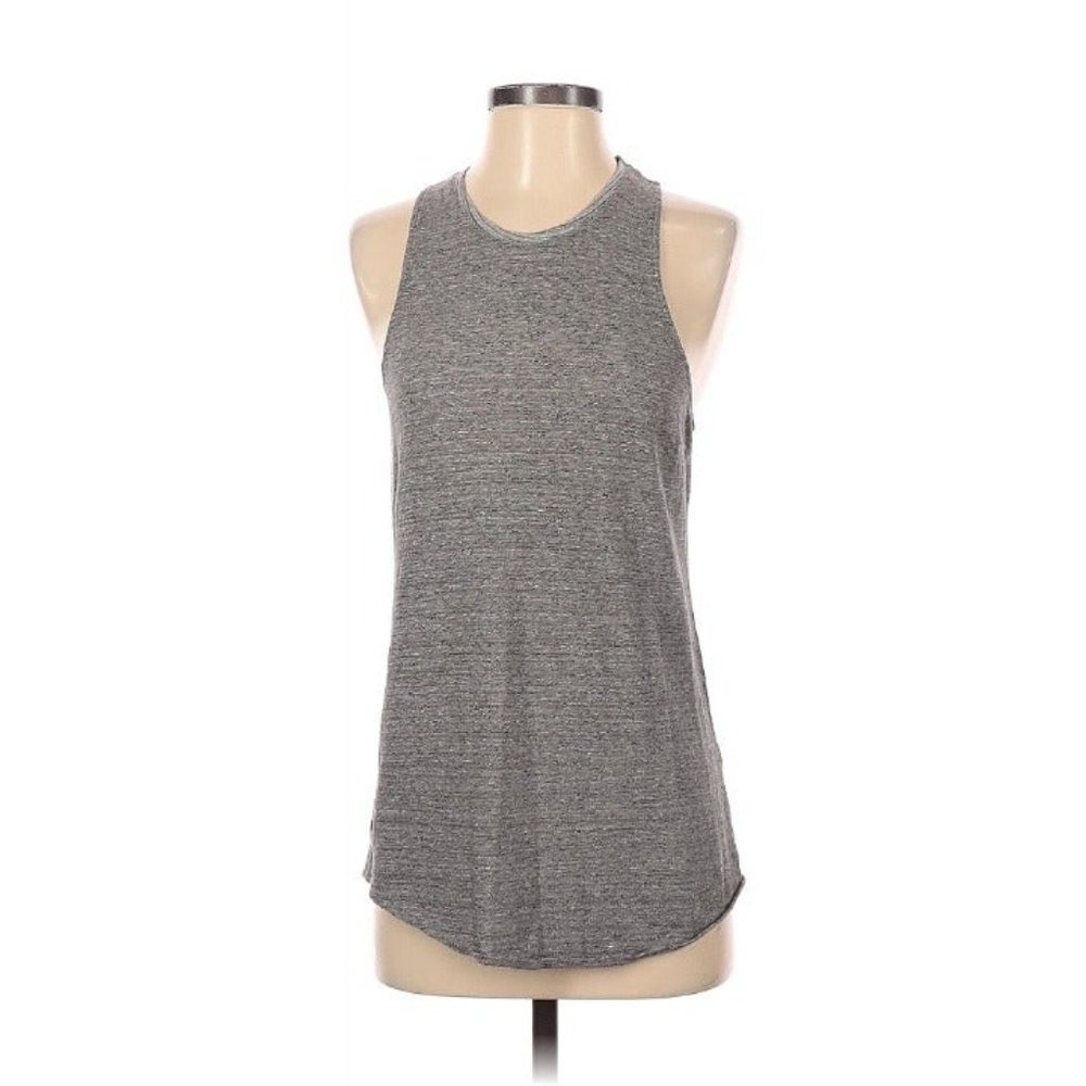 Bella Luxx Marled Gray Cotton Racerback Tank Top S - Picture 3 of 3